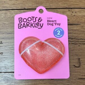 Boots & Barkley Glitter Heart Dog Toy - Pink